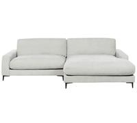 Canapé 3 places d'angle à gauche en tissu gris clair MALOY