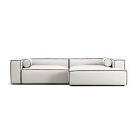 Canapé 3 Places Decotique Grand Hue, Méridienne Droite, Vapeur/ Blanc/gris Graphite