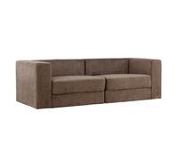 Canapé 3 Places Effet Lin "Lumi" 238cm Marron
