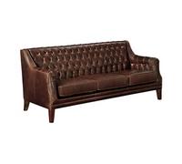 Canapé 3 places en cuir COLBERT - Marron