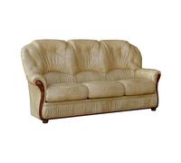 Canapé 3 places en cuir de buffle DAPHNE - Beige - Authentique et confortable