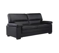 Canapé 3 places en cuir de buffle MIMAS - Noir - Fixe - Classique - Intemporel