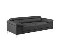 Canapé 3 places en cuir SOLANGE - Anthracite