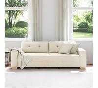 vidaXL Canapé 3 places en lin 180 cm Beige