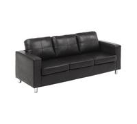 Canapé 3 places en simili ACKLEY - Noir