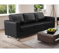 Canapé 3 places en simili ACKLEY - Noir