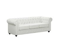 Canapé 3 places en simili CHESTERFIELD - Blanc