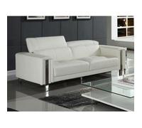 Canapé 3 places en simili MAROUA - Blanc - Contemporain - Design - Fixe - Moelleux