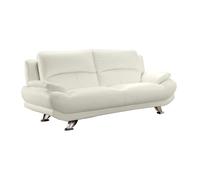 Canapé 3 places en simili MUSKO - Blanc - Style Contemporain - Design - Fixe - Moelleux