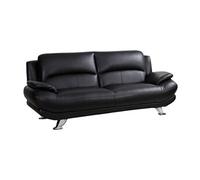 Vente-unique - Canapé 3 Places en Simili MUSKO - Noir