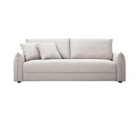 Canapé 3 places en tissu effet velours texturé beige PIO