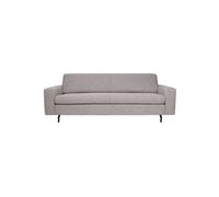 Canapé 3 places en tissu gris, fixe, assise velcro, mousse PU, pieds acier 13 cm - Zuiver, Jean - 204x90x80 cm