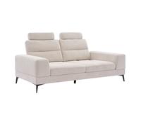 Canapé 3 places en tissu texturé beige avec dossier avance-recule UDALIO