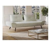 Canapé 3 places en tissu texturé blanc ivoire avec dossier avance-recule KELOPA