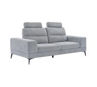 Canapé 3 places en tissu texturé gris avec dossier avance-recule UDALIO