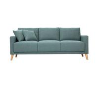 Miliboo Canapé 3 Places en Tissu Vert de Gris et Bois Clair MUNIK