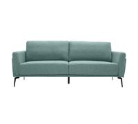 Canapé design 3 places en tissu vert de gris et métal noir MOSCO