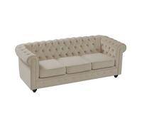 Canapé 3 places en velours beige CHESTERFIELD