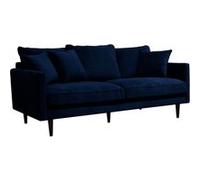 Canapé 3 places en velours - Bleu encre - L 1M94 - Marque Atmosphera Bleu G