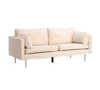 Canapé 3 Places en Velours "Boom" 203cm Beige & Or
