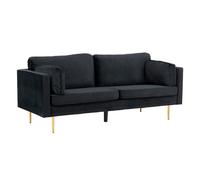 Canapé 3 Places en Velours "Boom" 203cm Noir & Or