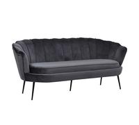 Canapé 3 Places en Velours "Calais" 180cm Gris