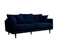 Canapé 3 Places en Velours "Candice" 194cm Bleu