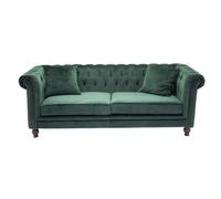 Canapé 3 Places en Velours "Chesterfield" 217cm Vert