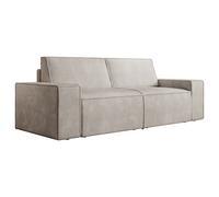 Canapé 3 places en velours côtelé beige AMELIA