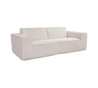 Canapé 3 places en velours côtelé beige LUNEKO