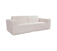 Canapé 3 places en velours côtelé beige LUNEKO