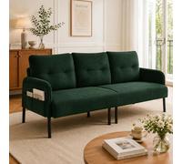 Canapé 3 Places en Velours côtelé de 171CM, Petit canapé 3 Places, Petit canapé avec coussin confortable, dossier haut, poches latérales,pieds métalliques stables,Canapé Moderne pour Chambre à Coucher