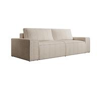 Vente-unique - Canapé 3 places Amelia - Velours - Beige