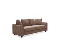Canapé 3 Places en Velours Côtelé "Woodrow" 182cm Marron