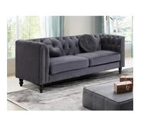 Canapé 3 places en velours TURNER - Anthracite