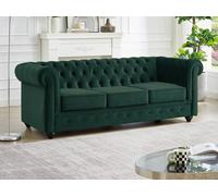 Canapé 3 places en velours vert CHESTERFIELD