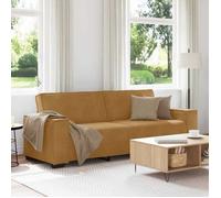 Canapé 3 places en velours - vidaXL - 180 cm - Marron - Velours - Cadre en bois et métal - Accoudoirs larges