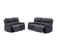 Canapé 3 places et 2 places relax électrique en tissu gris anthracite LUNANO