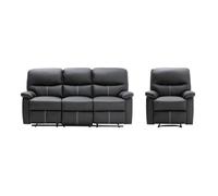 Canapé 3+1 places relax en simili noir CANBY