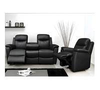 Canapé 3+1 places relax EVASION en cuir - Noir
