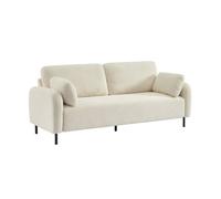 Canapé 3 places eucalyptus. bouclette crème et piétement métal Teddy