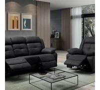 Canapé droit Altobuy FABARES - Canapé 3 Places + Fauteuil Relax Manuel Gris -
