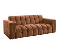 AltoBuy Canapé 3 Places Fixe en Tissu Polyester chenillé Cognac - Menton