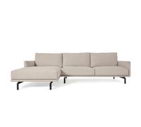 Canapé 3 places Galene avec méridienne à gauche, beige, 254 cm. Crédit FSC Mix.