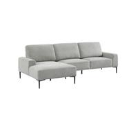 Canapé 3 places gris clair angle gauche et structure / piètement métal noir