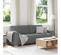 Canapé 3 places - Gris foncé - Tissu 100% polyester - Design contemporain - Confort moelleux