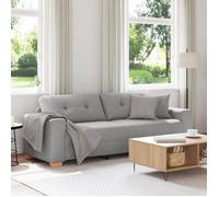 Canapé 3 places - Gris nuage - Tissu polyester - Style contemporain - Confort moelleux