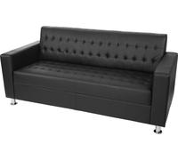 Canapé 3 Places Kunda, Sofa De Salon, Similicuir, Pieds Métalliques Noir Multicolore