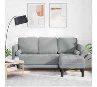vidaXL Canapé 3 Places L Gris Clair 160 cm en Tissu