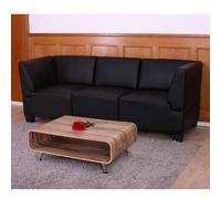 Canapé 3 places lounge/salon Lyon, modulable, simili-cuir noir